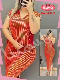 جلابية رقص احمر مع ذهبي